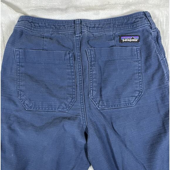 Patagonia Women 0 Organic Cotton Slub Hiking Pants GORPcore Blue Wide Leg 56615 - Picture 3 of 13